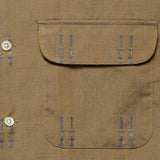 Open Collar T/C Jacquard Chambray Shirt - Khaki - BEAMS+ - STAG Provisions - Tops - L/S Woven - Other Pattern