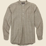 Band Collar Herringbone Pullover - Brown - BEAMS+ - STAG Provisions - Tops - L/S Woven - Solid