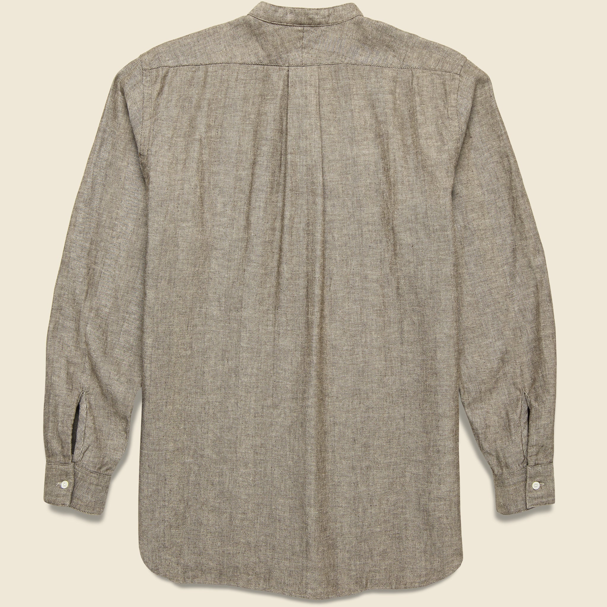 Band Collar Herringbone Pullover - Brown - BEAMS+ - STAG Provisions - Tops - L/S Woven - Solid