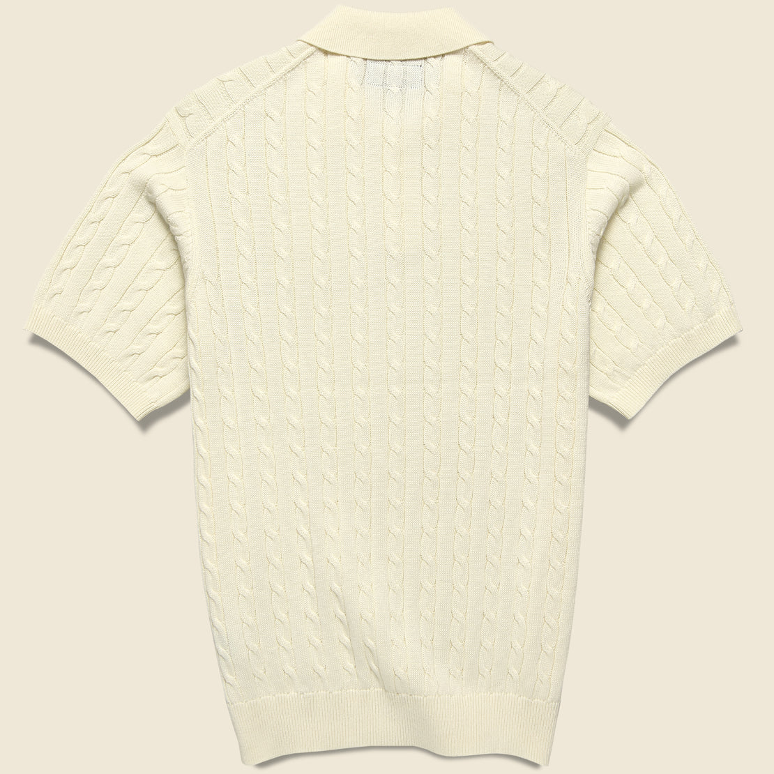 Cable Knit Polo - White