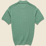 Cable Knit Polo - Green - BEAMS+ - STAG Provisions - Tops - S/S Knit