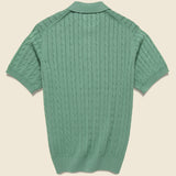 Cable Knit Polo - Green - BEAMS+ - STAG Provisions - Tops - S/S Knit