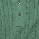 Cable Knit Polo - Green - BEAMS+ - STAG Provisions - Tops - S/S Knit