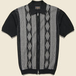 Zip Knit Polo - Black/White - BEAMS+ - STAG Provisions - Tops - S/S Knit