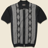 Zip Knit Polo - Black/White - BEAMS+ - STAG Provisions - Tops - S/S Knit