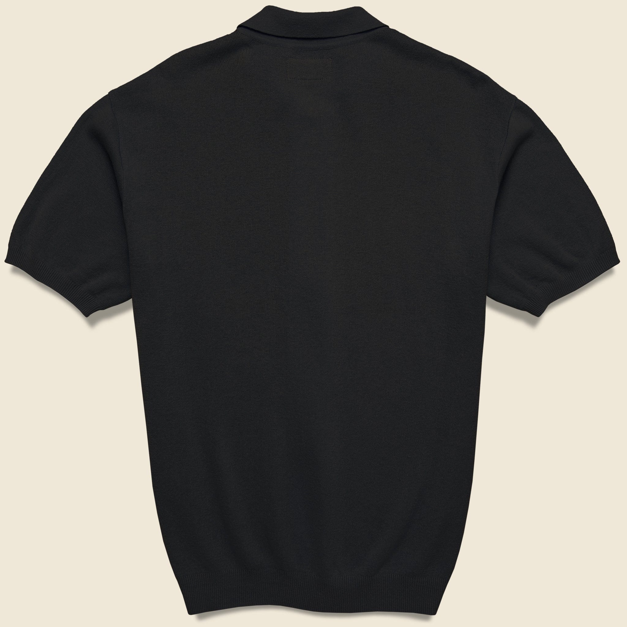 Zip Knit Polo - Black/White - BEAMS+ - STAG Provisions - Tops - S/S Knit