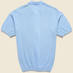 Zip Knit Polo - Sax/Brown - BEAMS+ - STAG Provisions - Tops - S/S Knit