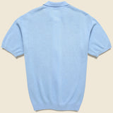 Zip Knit Polo - Sax/Brown - BEAMS+ - STAG Provisions - Tops - S/S Knit