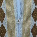 Zip Knit Polo - Sax/Brown - BEAMS+ - STAG Provisions - Tops - S/S Knit