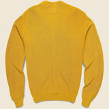 Striped Jacquard Cardigan - Mustard/Brown/Multi - BEAMS+ - STAG Provisions - Tops - Sweater