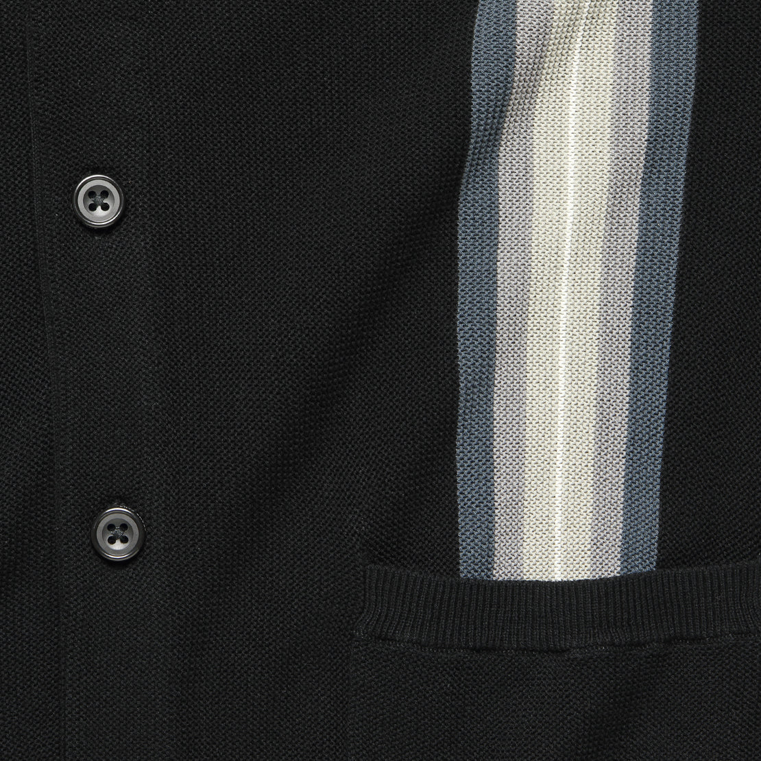 Striped Jacquard Cardigan - Black/Grey/Multi