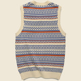Fair Isle Knit Vest - Natural/Sax/Orange - BEAMS+ - STAG Provisions - Tops - Sweater