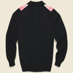 Striped Knit Polo - Black/Pink/White - BEAMS+ - STAG Provisions - Tops - Sweater