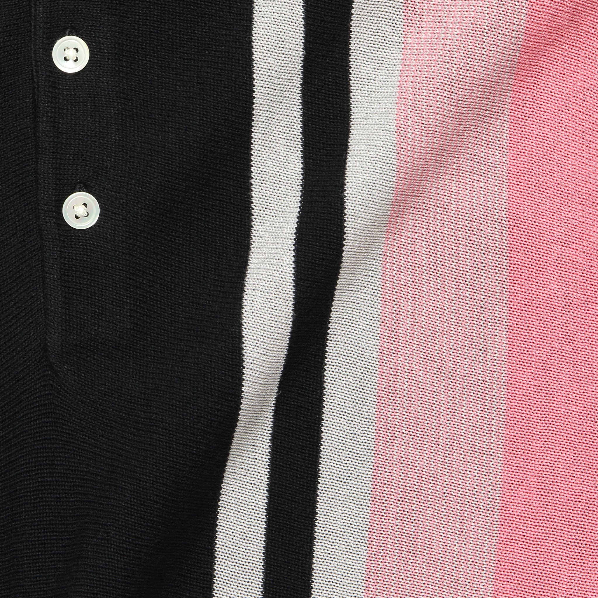 
                          Striped Knit Polo - Black/Pink/White - BEAMS+ - STAG Provisions - Tops - Sweater
                        