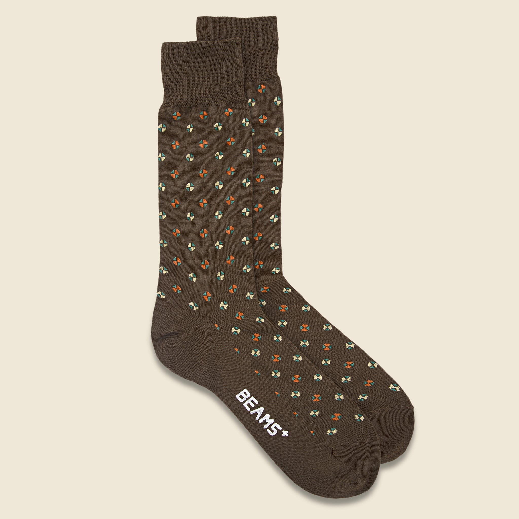 Fine Pattern Socks - Dark Brown - BEAMS+ - STAG Provisions - Accessories - Socks