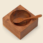 Teak Salt Cellar & Spoon - Home - STAG Provisions - Home - Kitchen - Tabletop