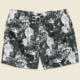 Black Roses Swim Trunk -  Black/White - Bather Trunk Co. - STAG Provisions - Shorts - Swim