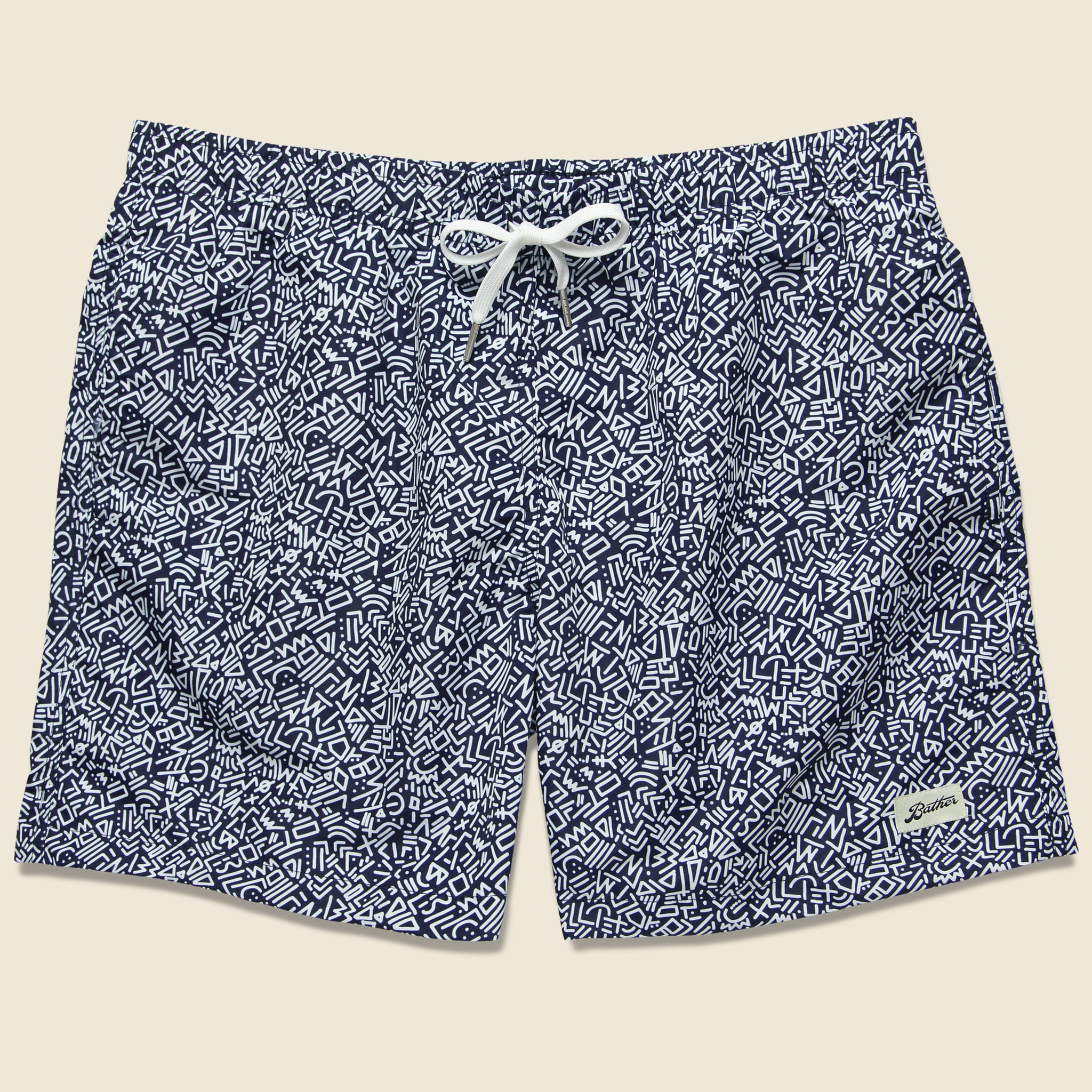Doodle Swim Trunk - Blue/White - Bather Trunk Co. - STAG Provisions - Shorts - Swim