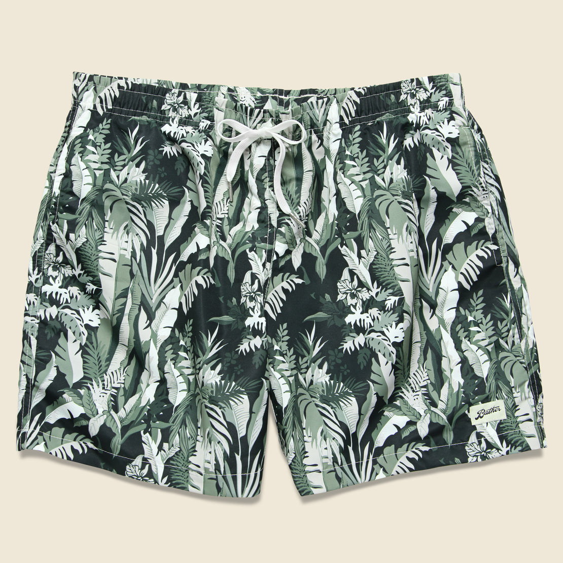 Bather Trunk Co. Tropical Forest Swim Trunk - Green