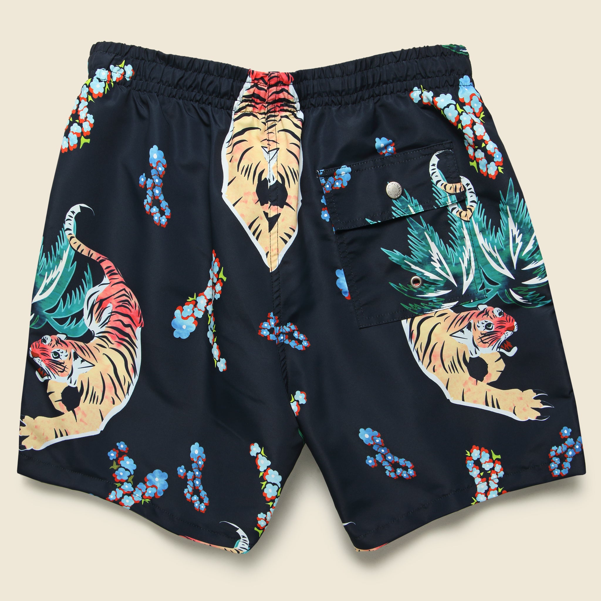 
                          Hawaiian Tiger Swim Trunk - Black - Bather - STAG Provisions - Shorts - Swim
                        