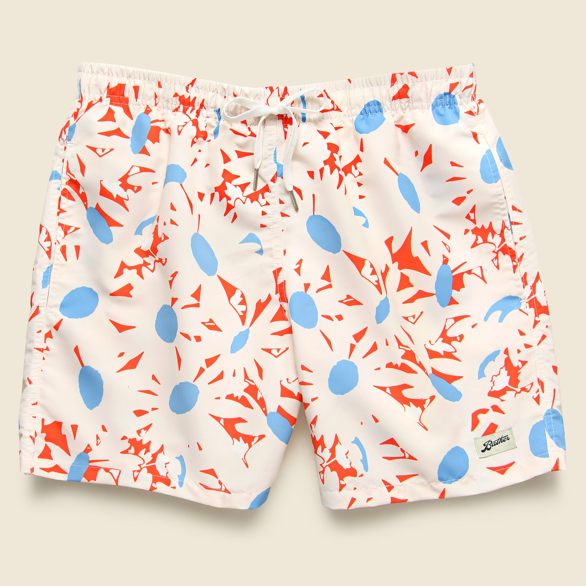Orange Flowers Swim Trunk - Orange/White - Bather - STAG Provisions - Shorts - Swim