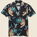 Hawaiian Tiger Button Up Shirt - Black - Bather - STAG Provisions - Tops - S/S Woven - Other Pattern