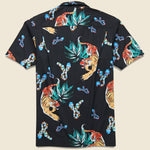 Hawaiian Tiger Button Up Shirt - Black - Bather - STAG Provisions - Tops - S/S Woven - Other Pattern