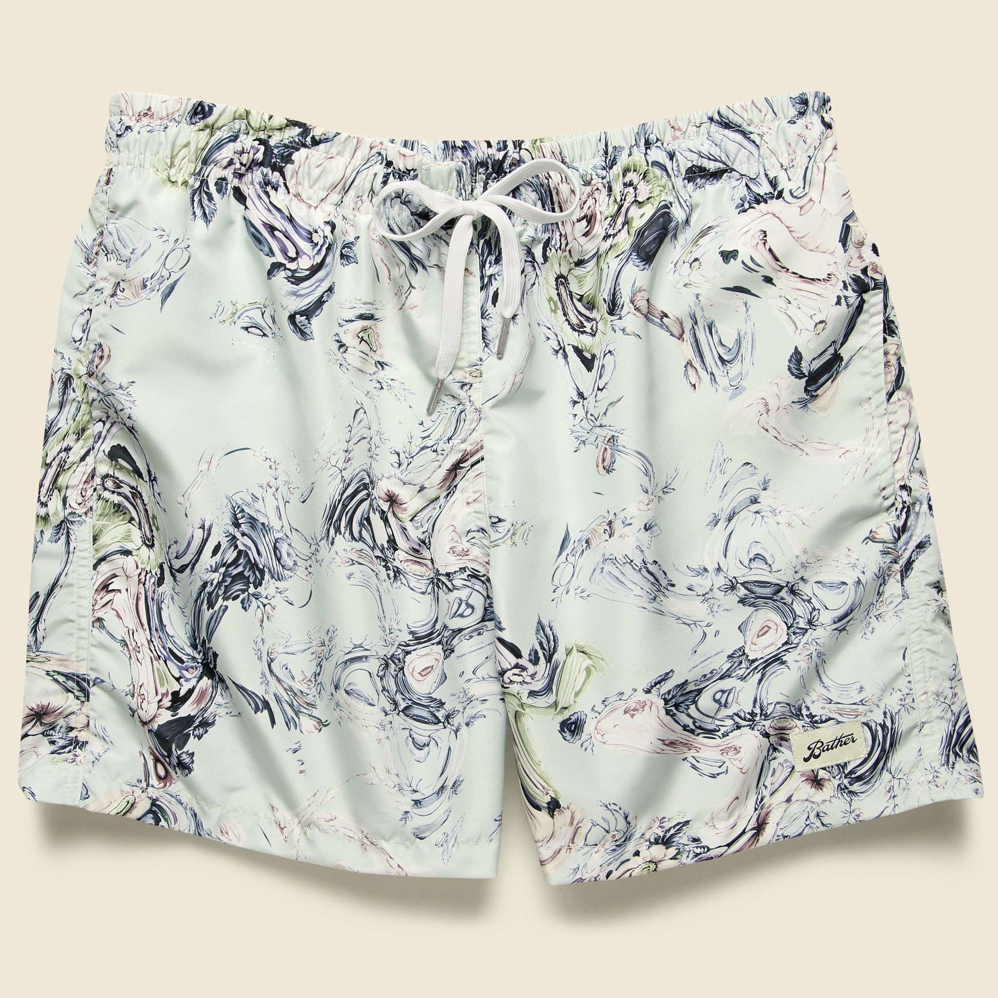 Bouquet Marble Swim Trunk - Pistachio - Bather - STAG Provisions - Shorts - Swim