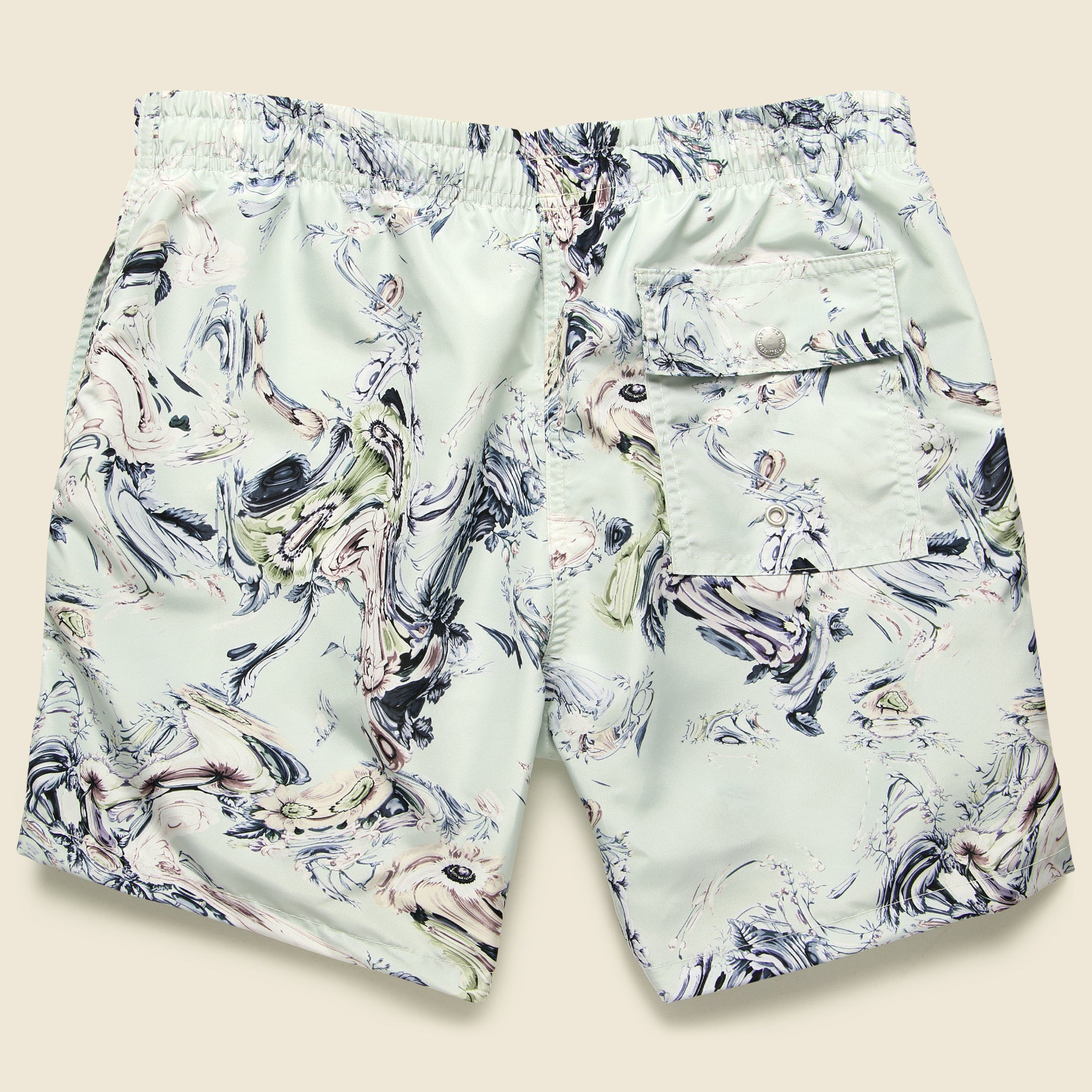 
                          Bouquet Marble Swim Trunk - Pistachio - Bather - STAG Provisions - Shorts - Swim
                        