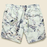 Bouquet Marble Swim Trunk - Pistachio - Bather - STAG Provisions - Shorts - Swim