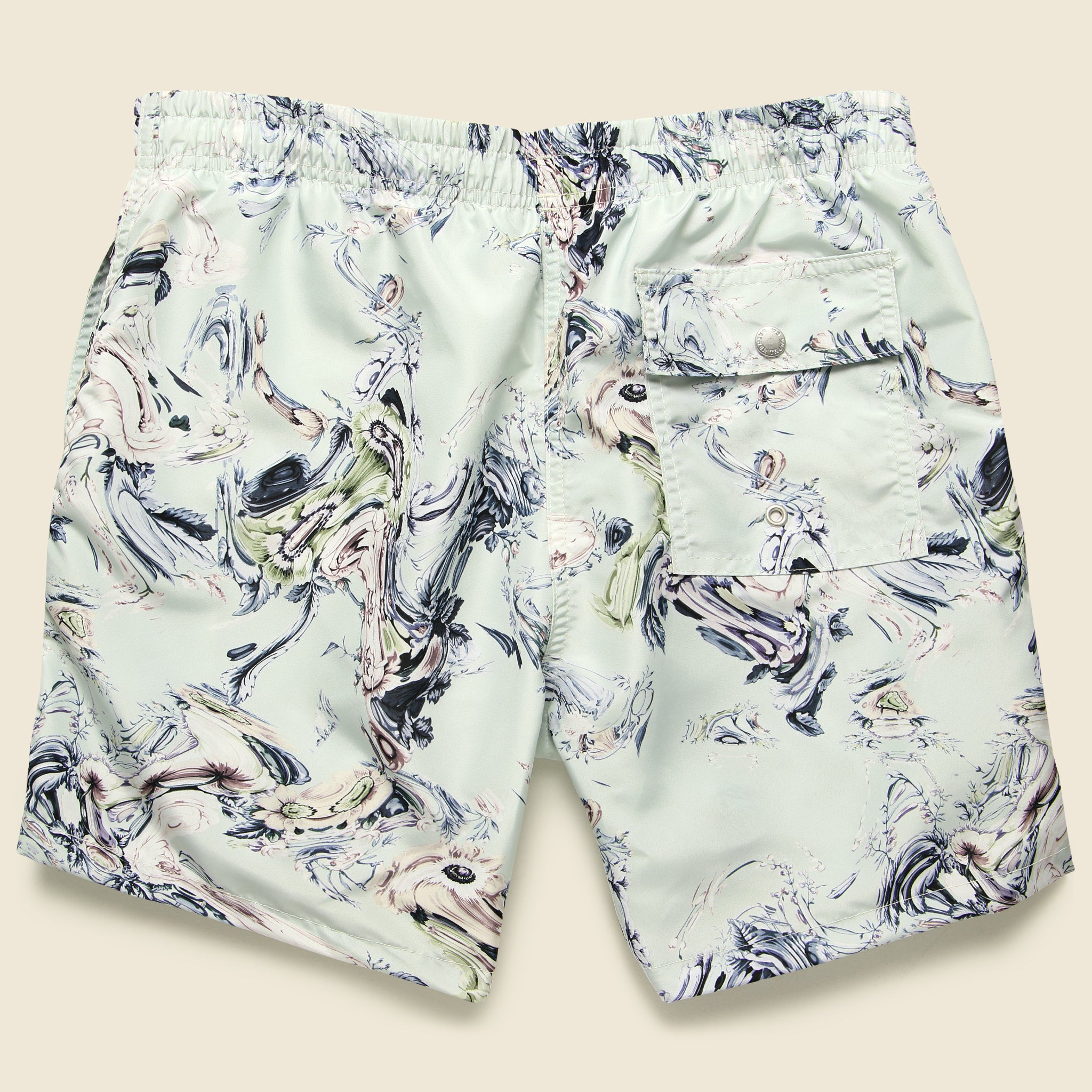 Bouquet Marble Swim Trunk - Pistachio - Bather - STAG Provisions - Shorts - Swim