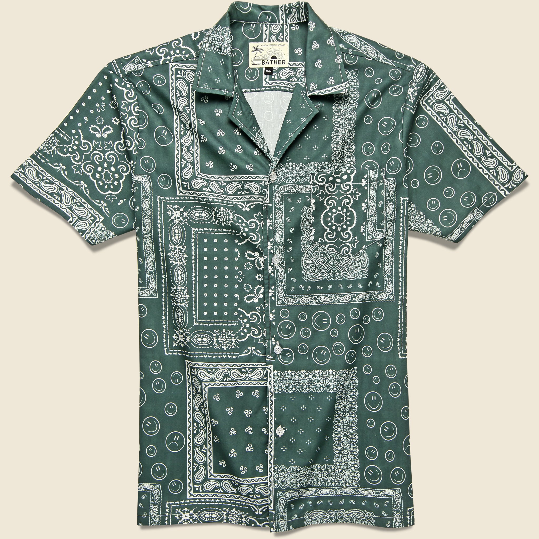 Bandana Button Up Shirt - Green - Bather - STAG Provisions - Tops - S/S Woven - Other Pattern