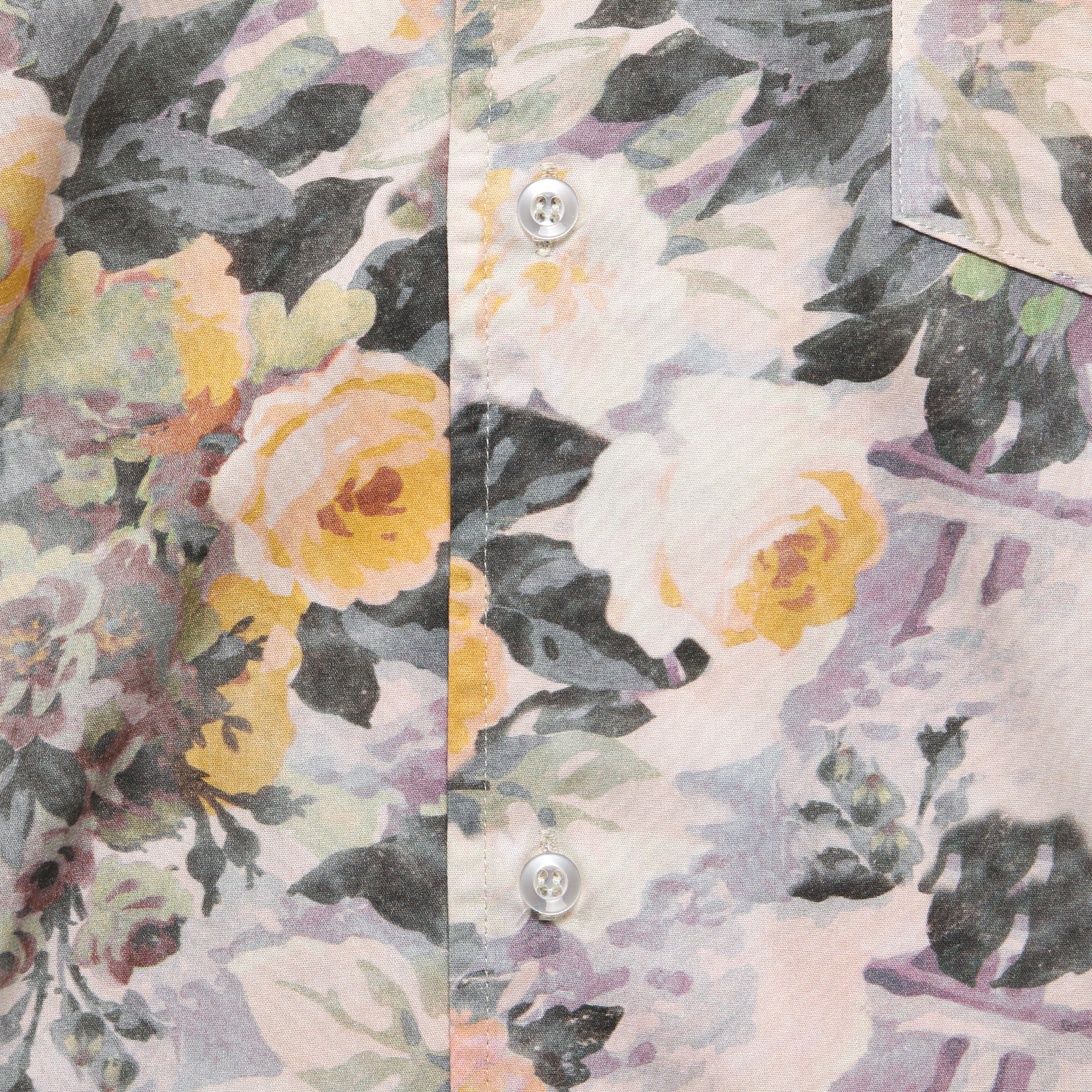 Rose Foliage Camp Shirt - Tuscany Yellow - Bather - STAG Provisions - Tops - S/S Woven - Floral
