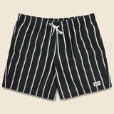Fine Stripe Swim Trunk - Black/Green/White - Bather - STAG Provisions - Shorts - Swim
