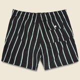 Fine Stripe Swim Trunk - Black/Green/White - Bather - STAG Provisions - Shorts - Swim