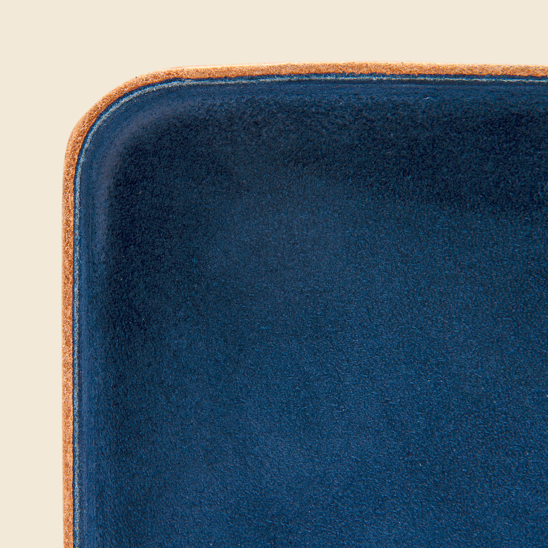 Large Suede Leather Tray - Navy