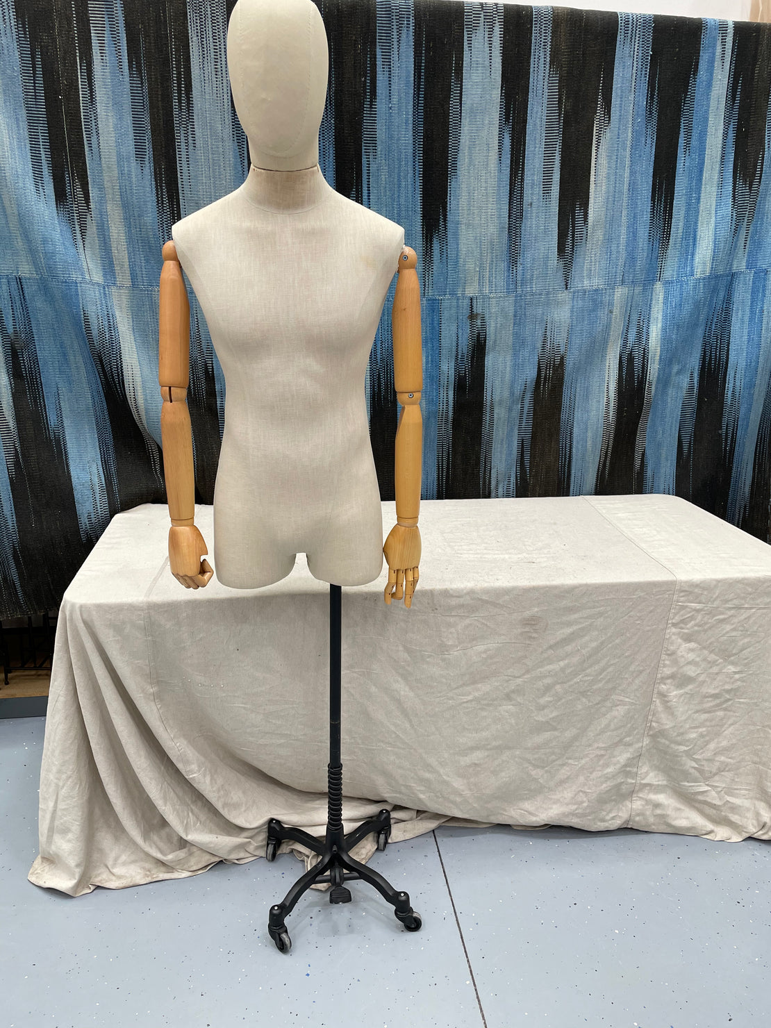 Warehouse Sale B77 - Fabric Mannequin with Rolling Base