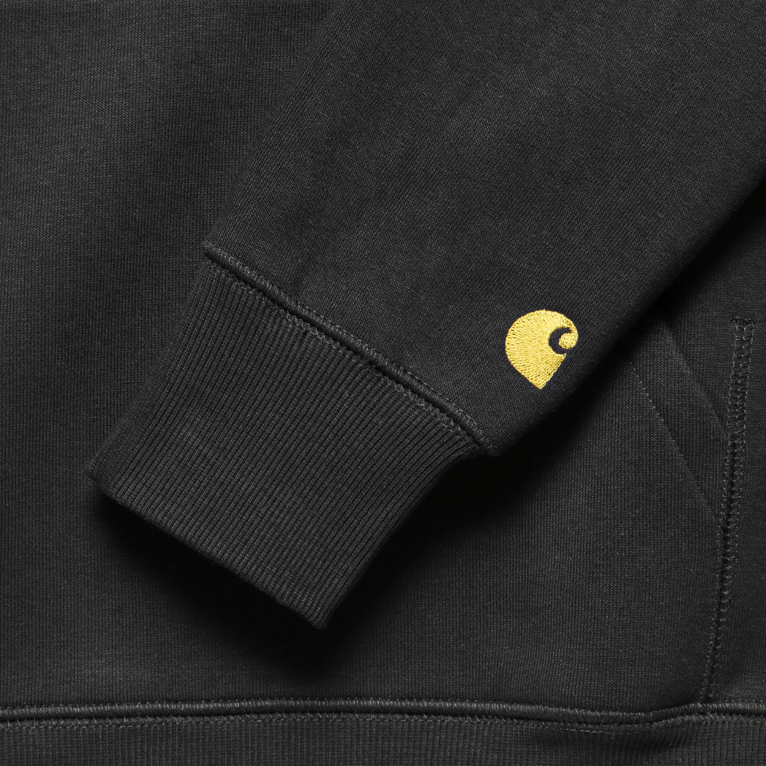 Hooded Chase Sweatshirt - Black/Gold - Carhartt WIP - STAG Provisions - Tops - Fleece / Sweatshirt
