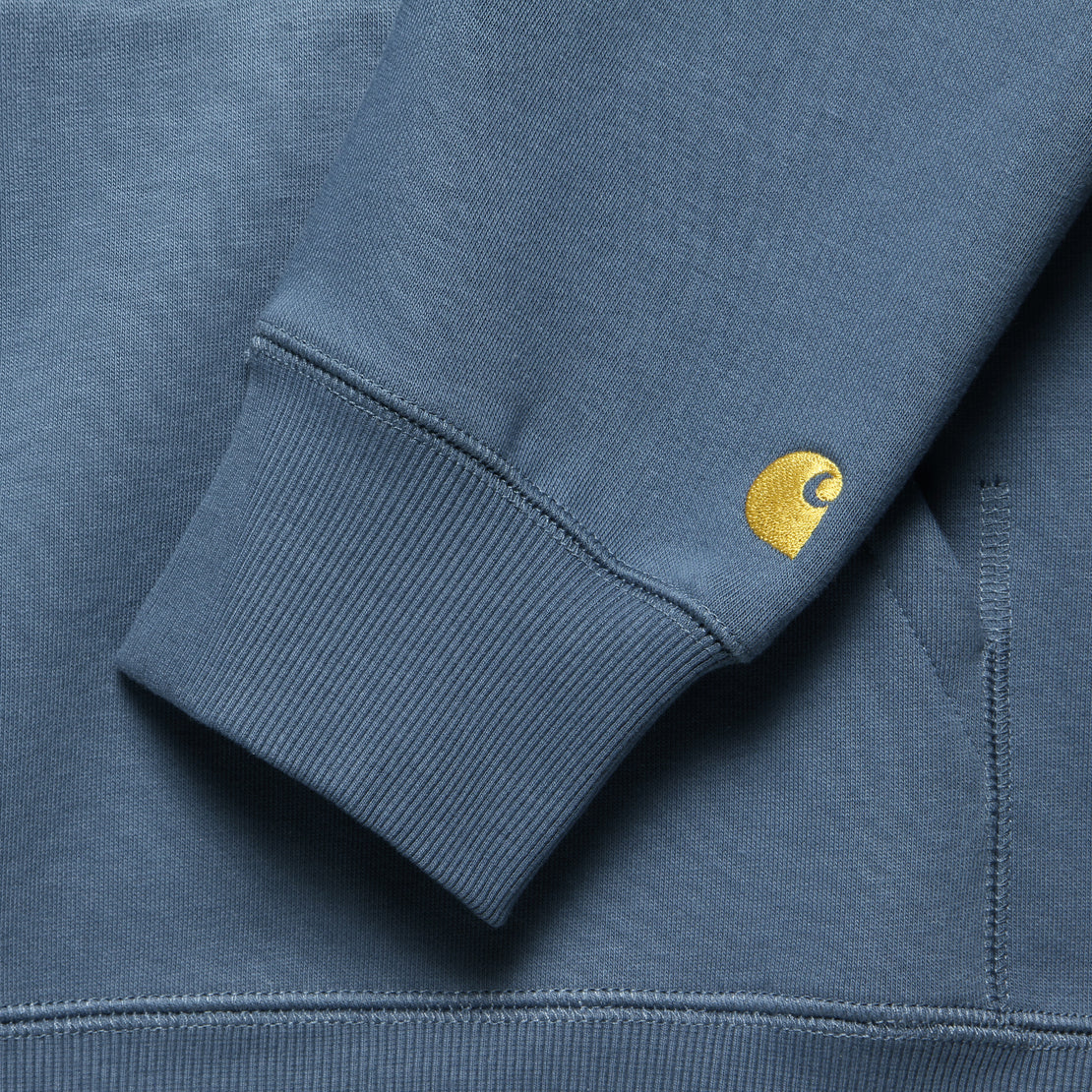 Hooded Chase Sweatshirt - Storm Blue/Gold - Carhartt WIP - STAG Provisions - Tops - Fleece / Sweatshirt