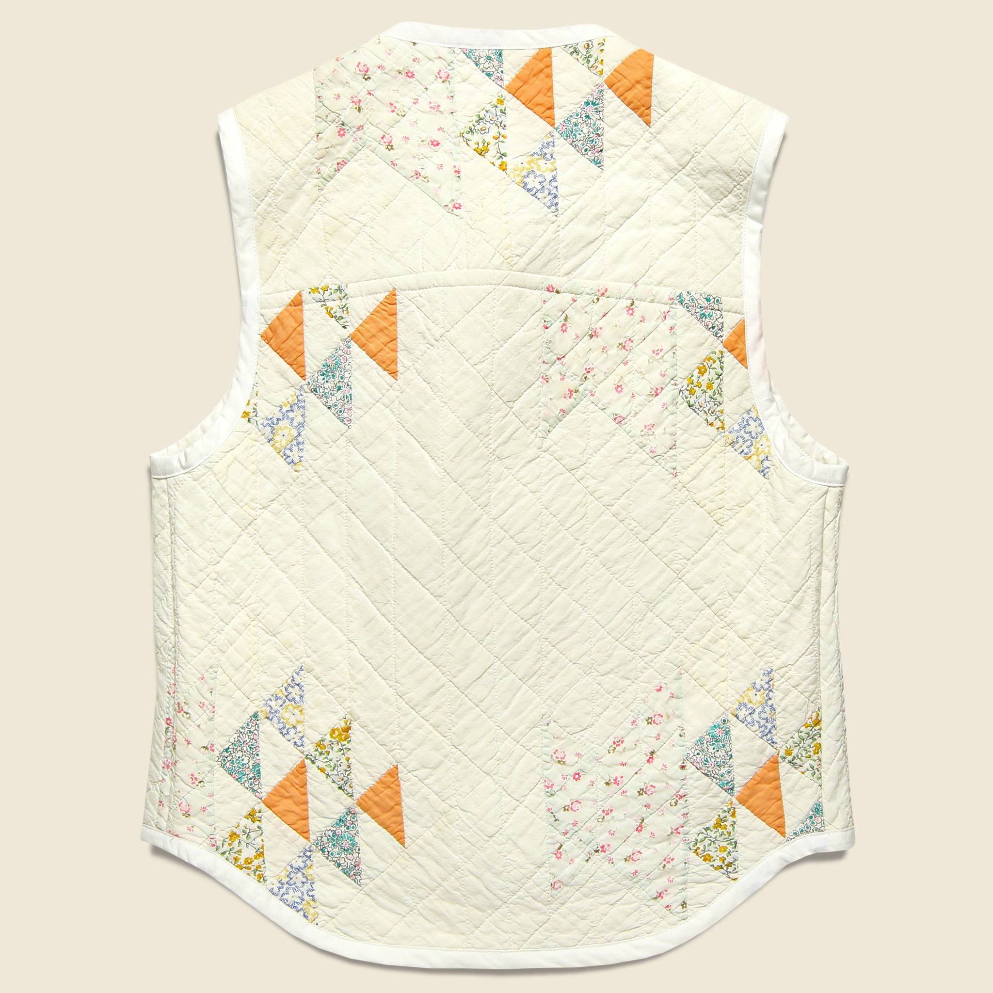 
                          Quilt Vest - Natural/Peach/Light Blue - Carleen - STAG Provisions - W - Outerwear - Vest
                        