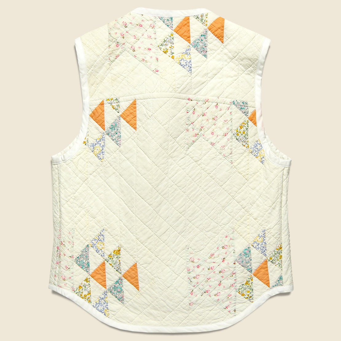 Quilt Vest - Natural/Peach/Light Blue - Carleen - STAG Provisions - W - Outerwear - Vest