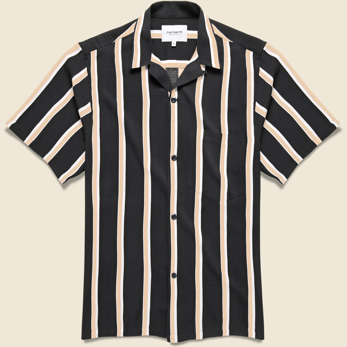 Carhartt WIP Gelder Stripe Camp Shirt - Black