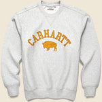 Locker Sweatshirt - Ash Heather/Brown - Carhartt WIP - STAG Provisions - Tops - Fleece / Sweatshirt