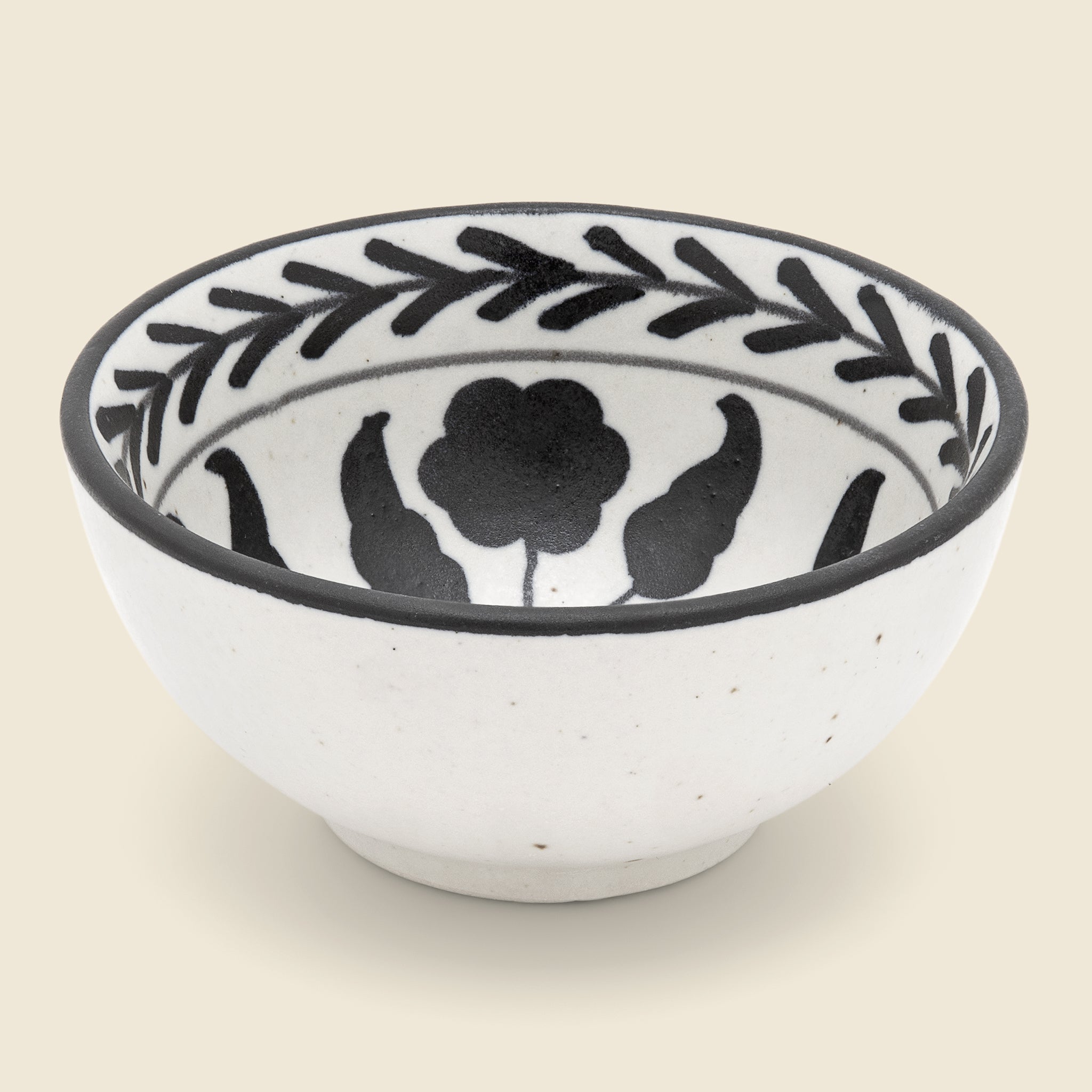 
                          Hand Painted Floral Design Stoneware Bowl - Black - Home - STAG Provisions - Home - Kitchen - Tabletop
                        