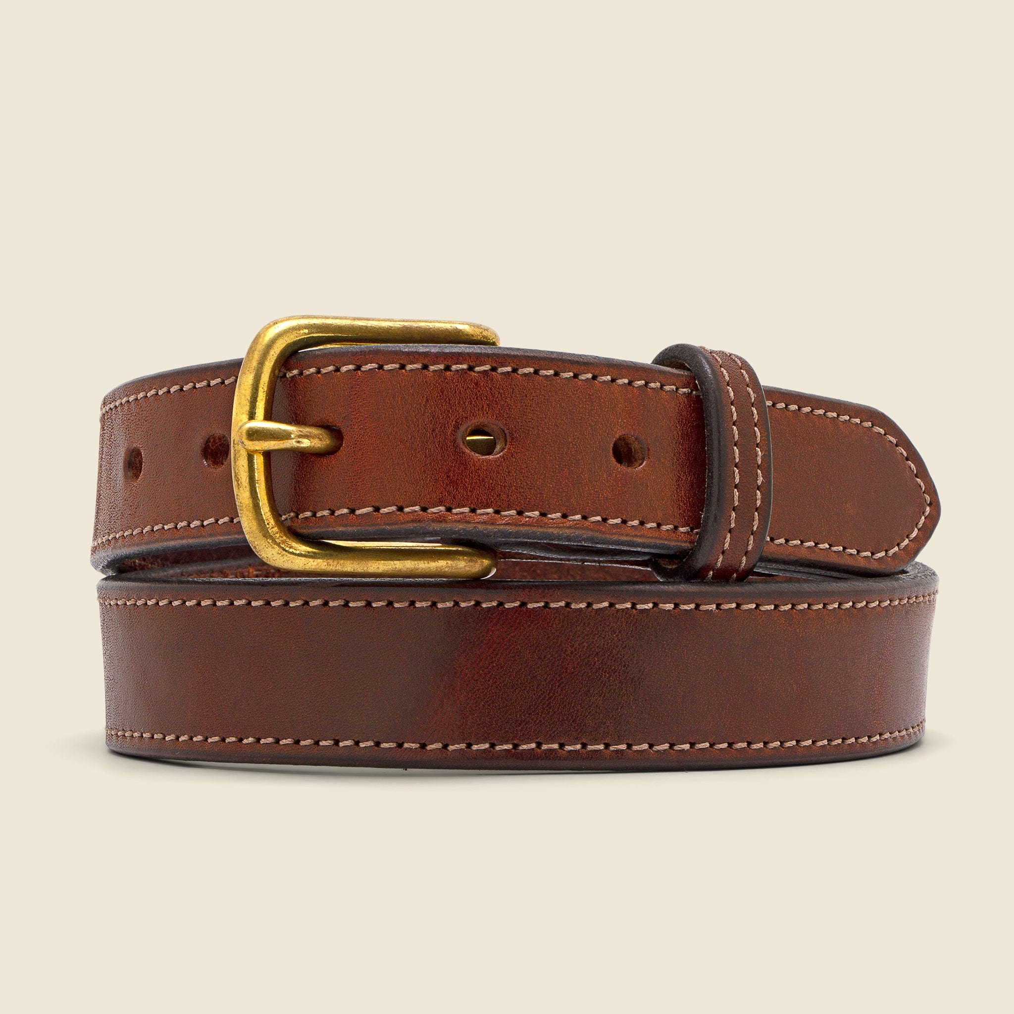 Stitched Bridle Belt - Brown - Clayton & Crume - STAG Provisions - Accessories - Belts