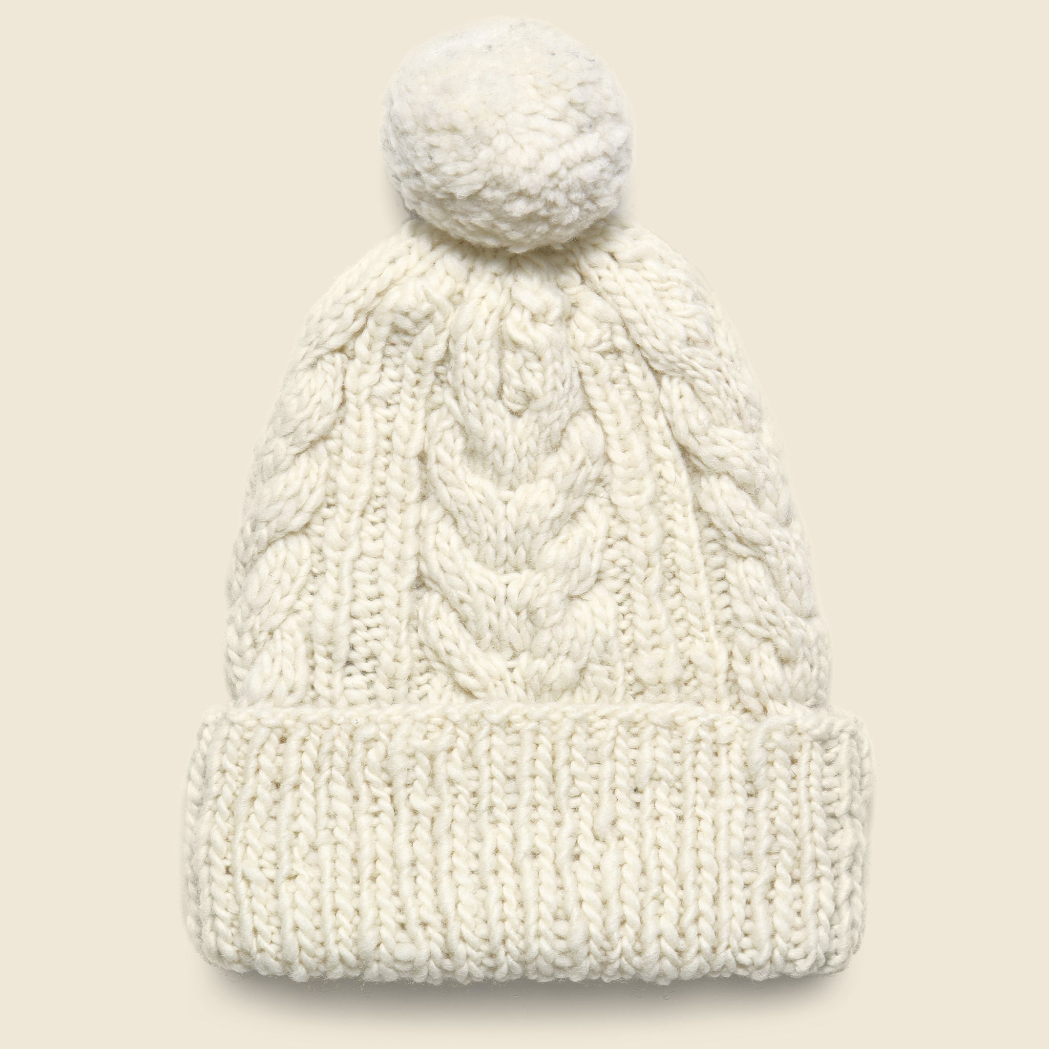 Double Cuff Fisherman Beanie - Ivory - Chamula - STAG Provisions - Accessories - Hats