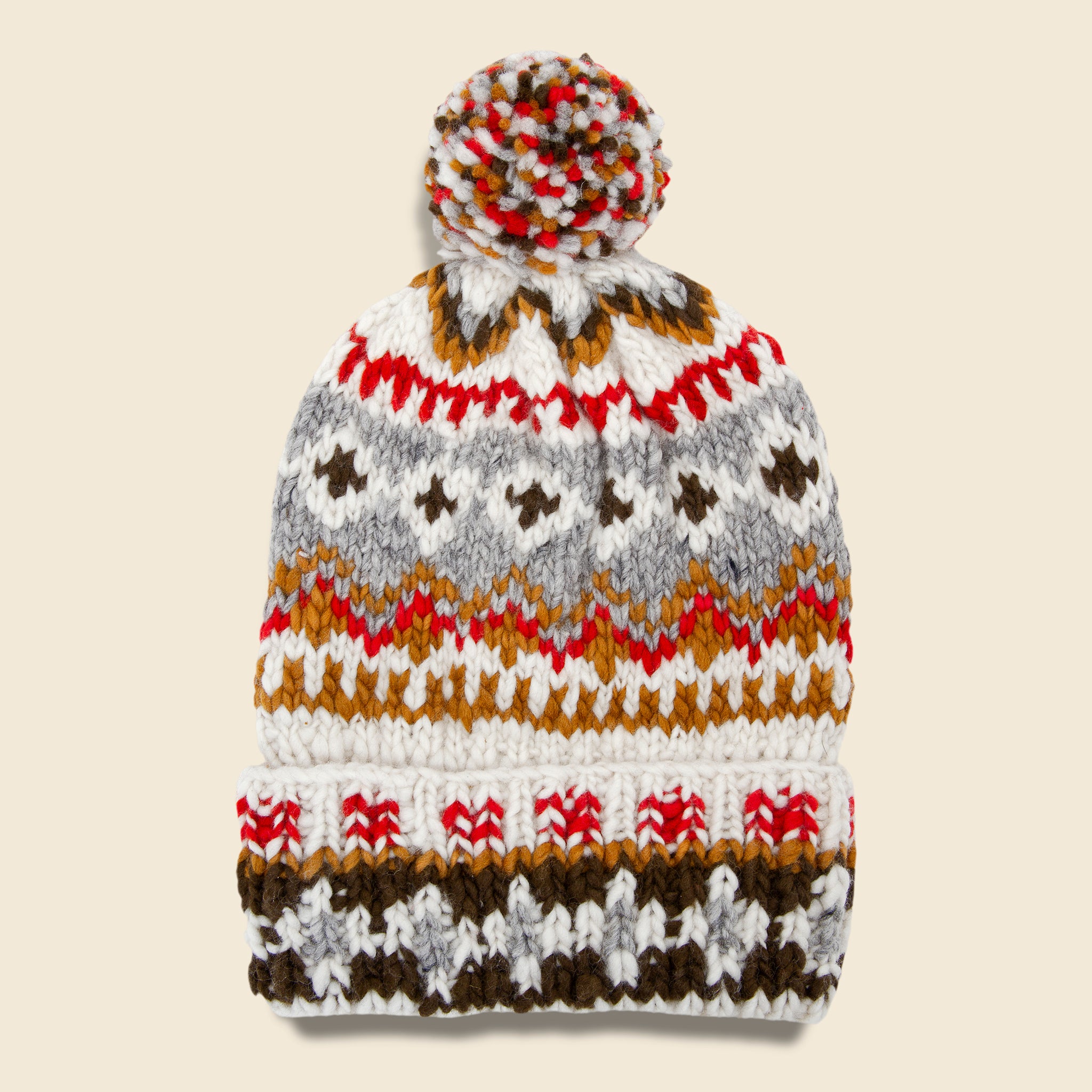 Double Cuff Fair Isle Beanie - Ivory - Chamula - STAG Provisions - Accessories - Hats