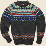 Fair Isle #3 Crewneck Pullover Sweater - Ox Grey - Chamula - STAG Provisions - Tops - Sweater