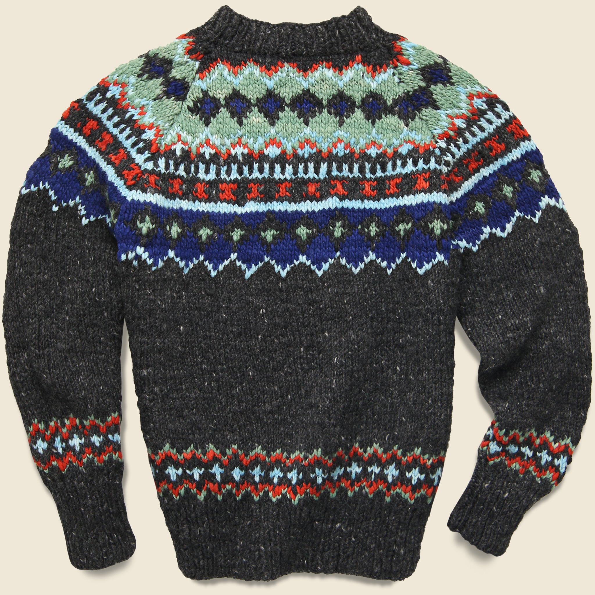 Fair Isle #3 Crewneck Pullover Sweater - Ox Grey - Chamula - STAG Provisions - Tops - Sweater