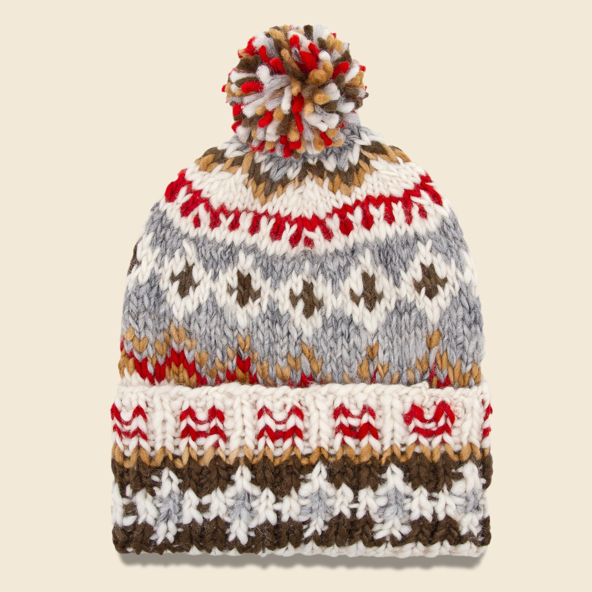 Double Cuff Fair Isle Cap - Ivory #5 - Chamula - STAG Provisions - Accessories - Hats
